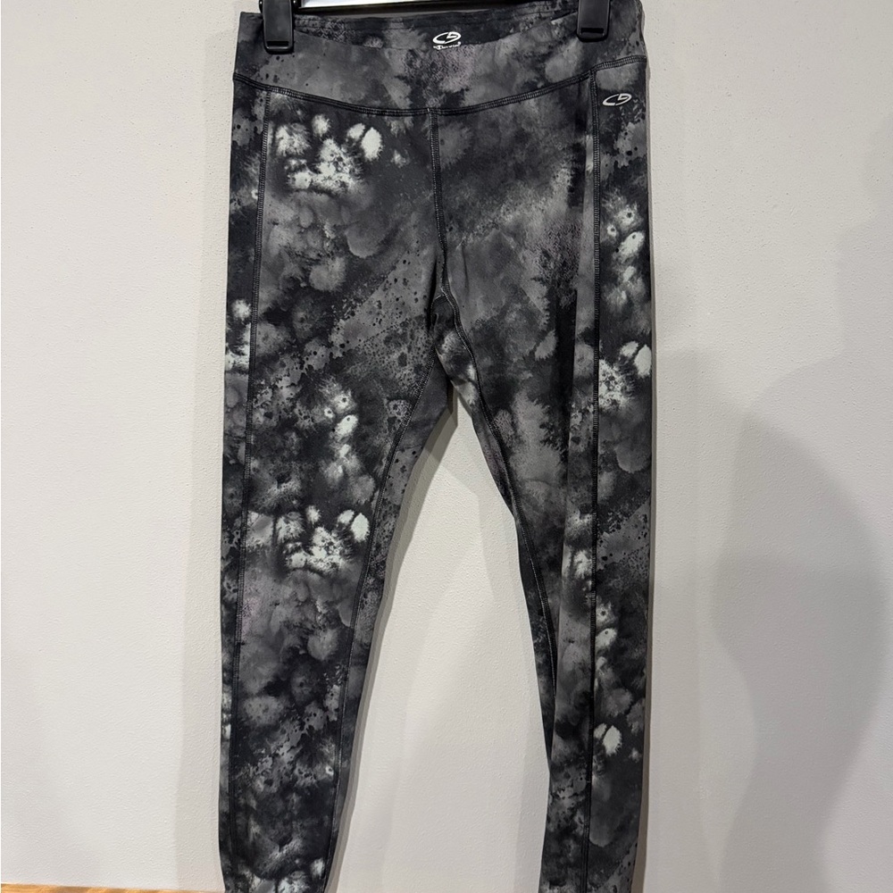 C9 Champion Gray Watercolor Abstract Leggings - Size M